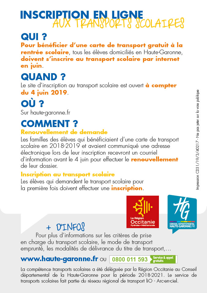 Transports scolaires 2019/2020