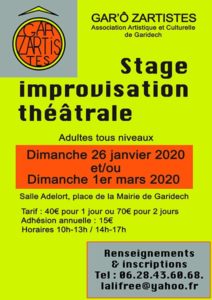 Stages d'improvisation 2020 - Gar'ô zartistes