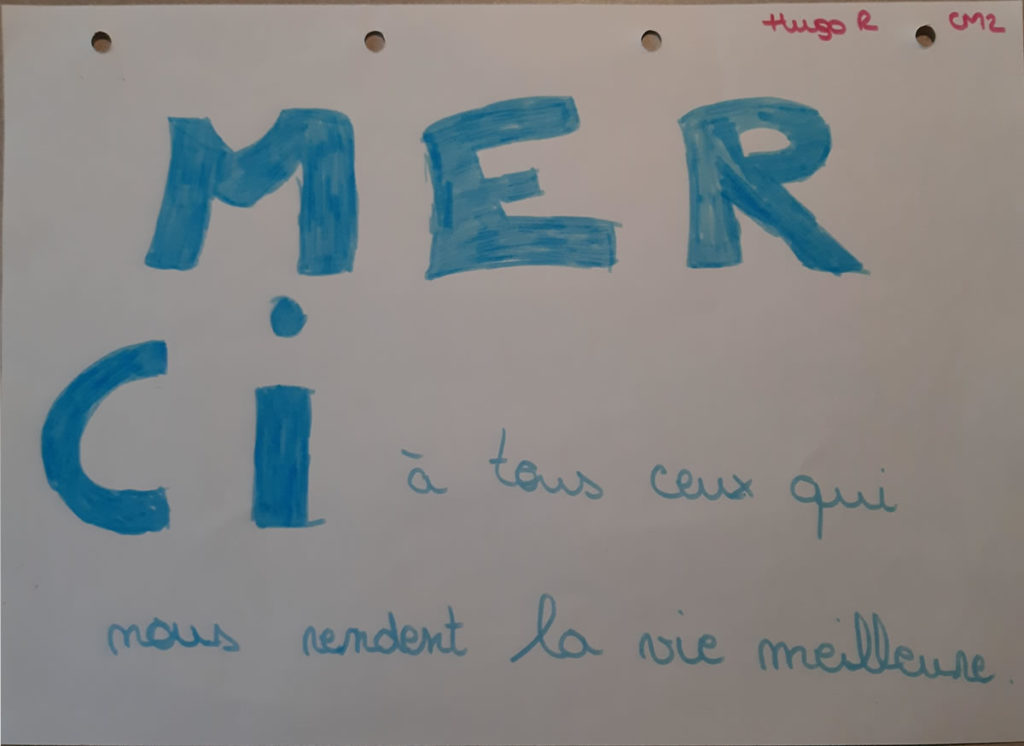 Un dessin pour dire merci - Hugo (CM2)